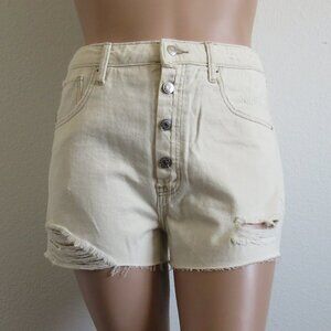 WILD FABLE Jeans Women's DISTRESSED Highest Rise Cutoff Shorts Plus Size 14 NWT
